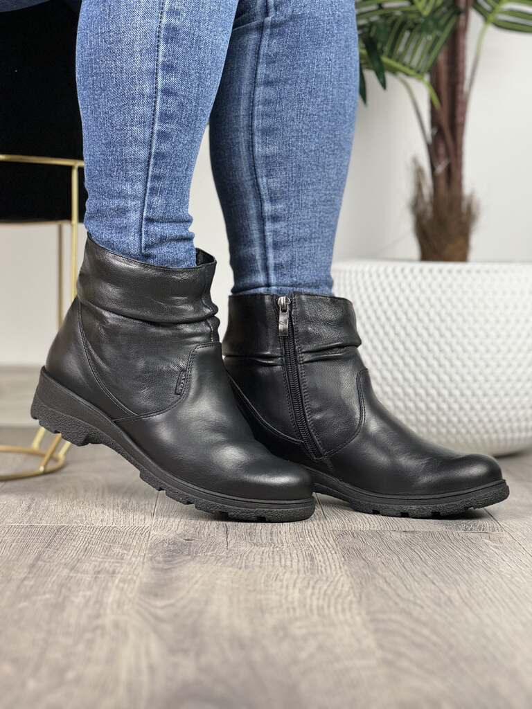 Botki Axel skórzane na szeroką stopę 4453 - Styl miejski