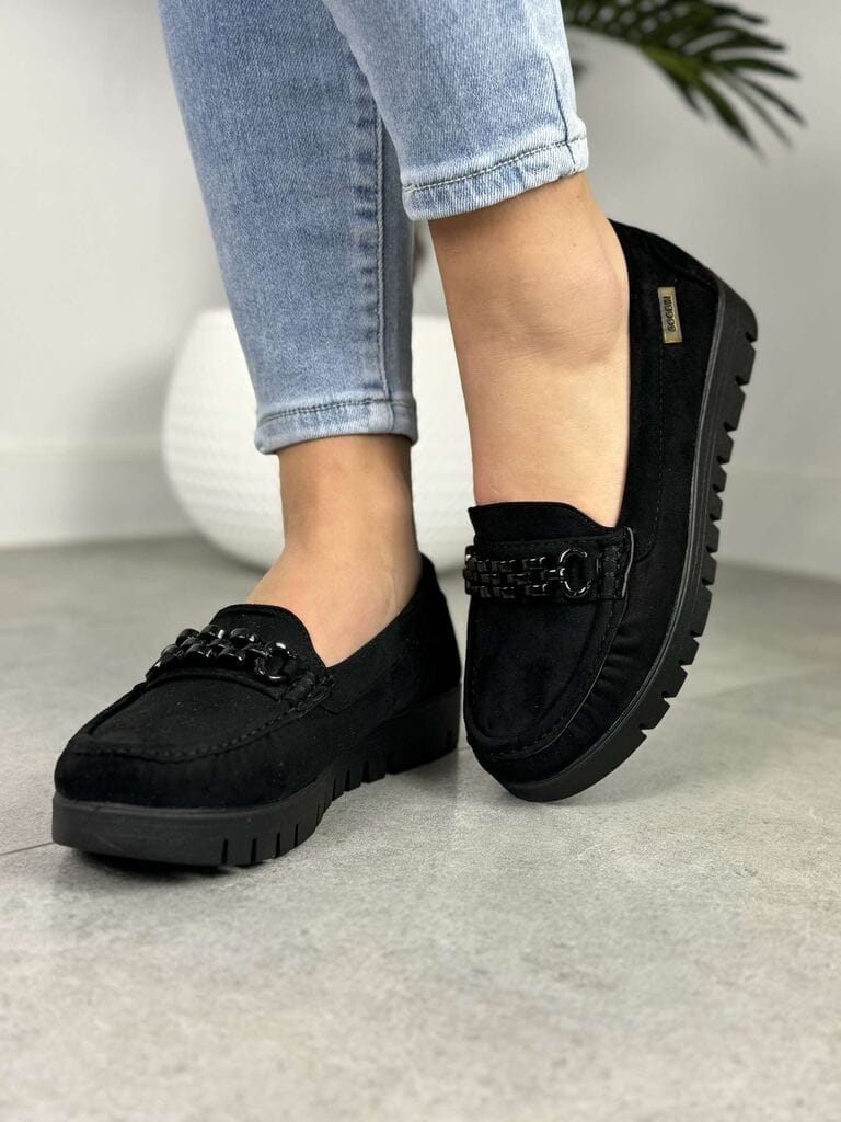 Czarne mokasyny damskie Goodin – Moiekkie wygodne buty - Styl smart casual