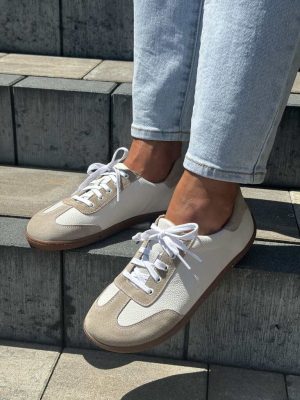 Skórzane półbuty damskie barefoot białe Wasak 0744 - Styl miejski