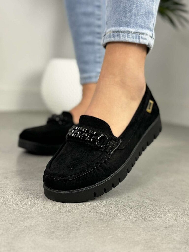 Czarne mokasyny damskie Goodin – Moiekkie wygodne buty