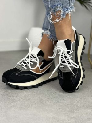 Czarne sneakersy damskie ABO 1048 – Sneakersy na codzień