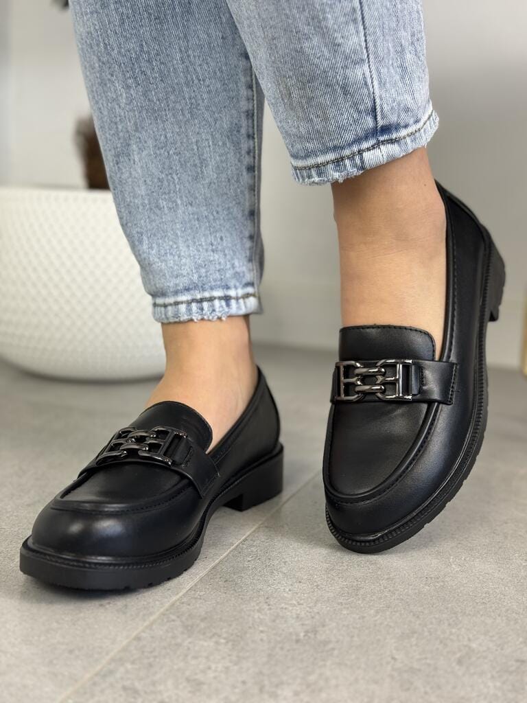 Czarne Mokasyny Damskie Barski – Modne Buty Damskie HY372 - Styl smart casual
