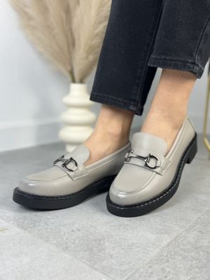 Szare mokasyny damskie Sergio Leone – Najmodniejsze Mokasyny Damskie - Styl casualowy