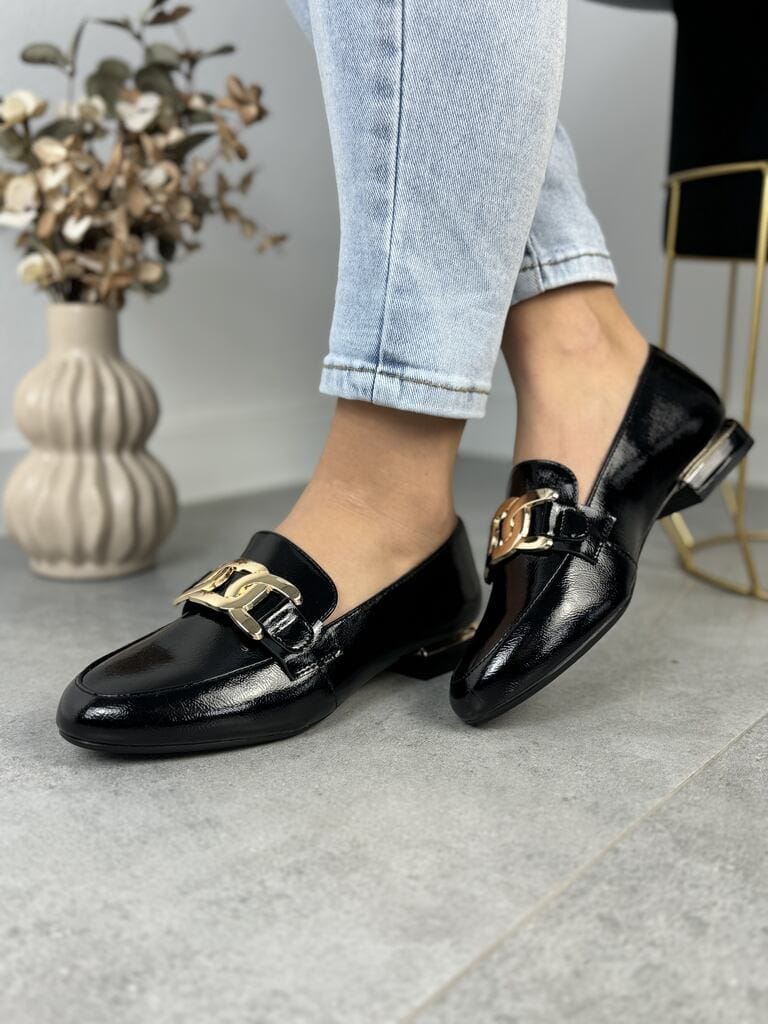 Mokasyny Na Obcasie Damskie – Modne Buty Lakierowane Sergio Leone - Styl klasyczny