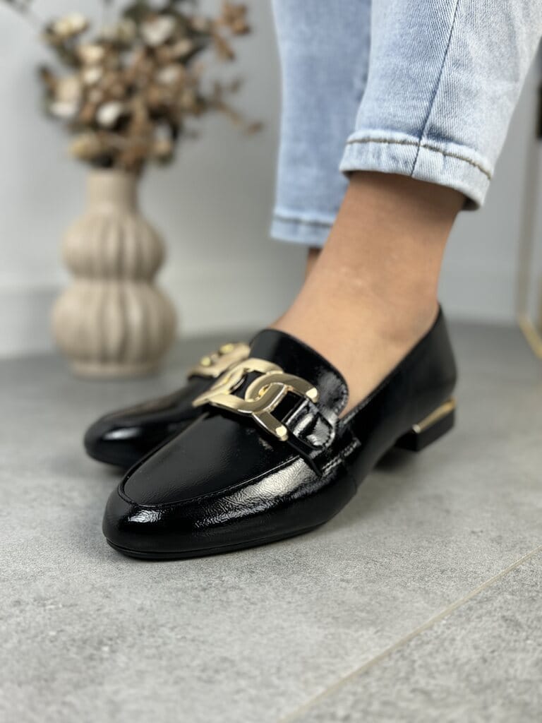 Mokasyny Na Obcasie Damskie – Modne Buty Lakierowane Sergio Leone - Na wiosnę