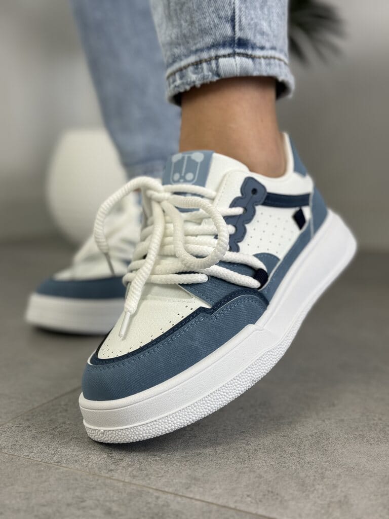 Wygodne buty sportowe na grubej podeszwie – Damskie sneakersy BL510P Jeans