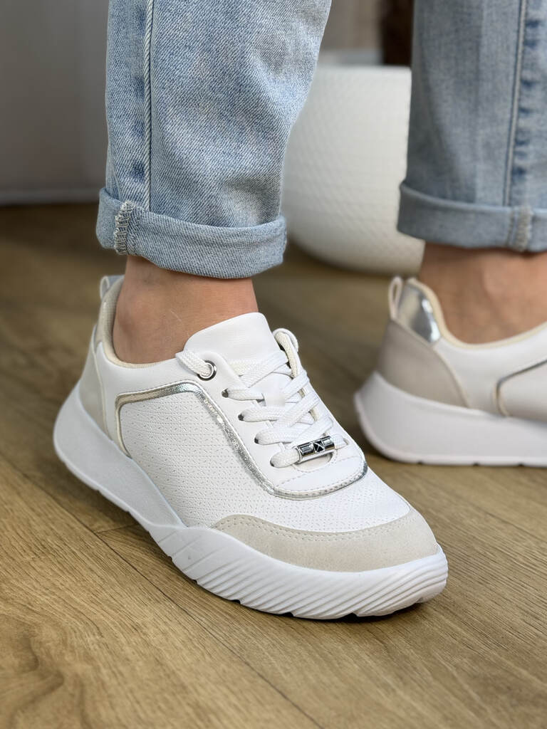 Białe sneakersy damskie sportowe Piccadilly 949026 - Do spodni