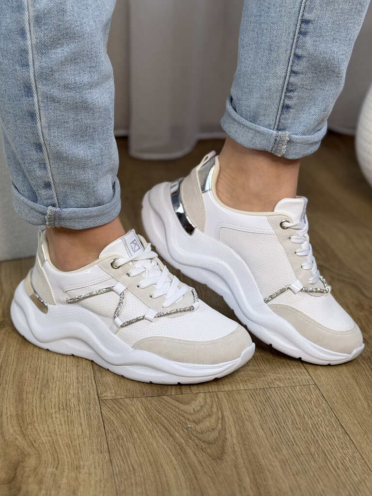 Białe sneakersy damskie sportowe Piccadilly 939018 - Styl streetwear