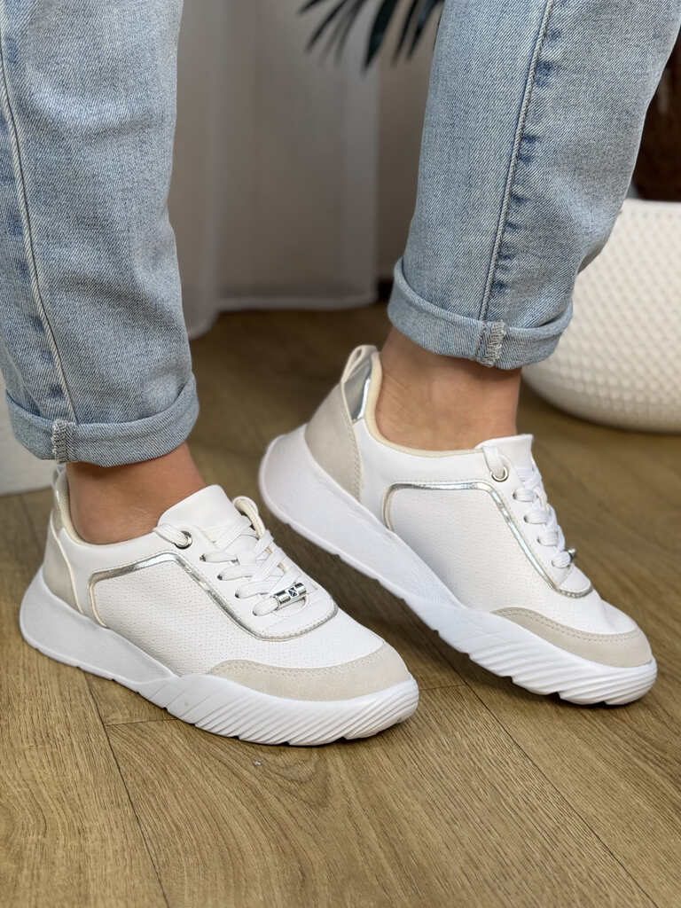 Białe sneakersy damskie sportowe Piccadilly 949026 - Na wiosnę
