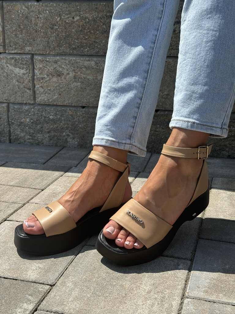 Beżowe Sandały Karino – Eleganckie Buty Na Grubej Podeszwie – 4575 - Na lato
