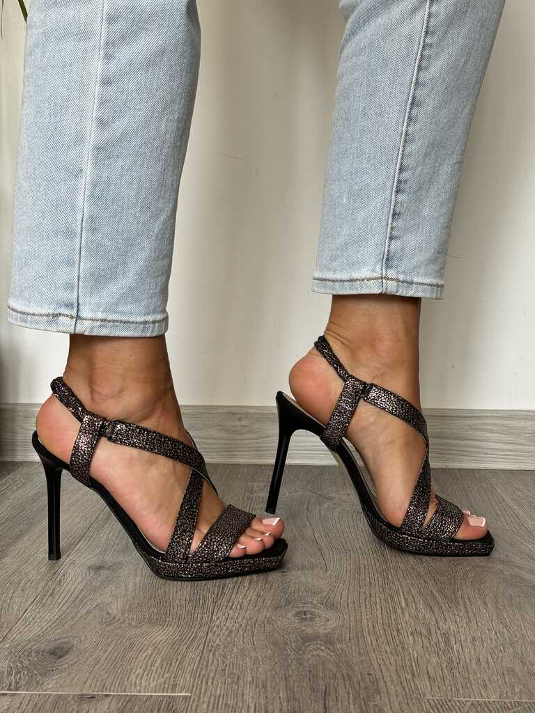 Miedziane Sandały KARINO 4677/151-P Skóra Lico Wygodne Buty - Do sukienki