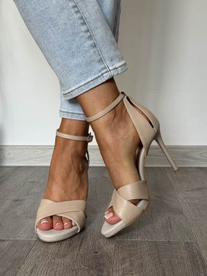 Beżowe Sandały KARINO 4563/001-P Skóra Lico - Styl elegancki