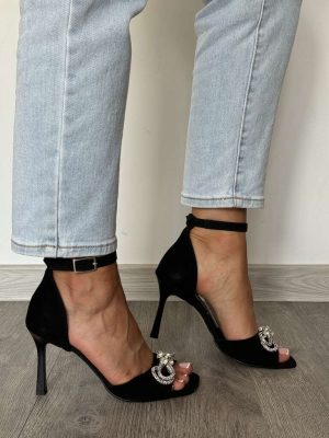 Czarne sandały Karino na obcasie 4352/003-P Czarny - Styl elegancki