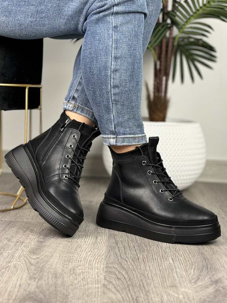 Czarne sneakersy damskie na platformie T.Sokolski Z24-217 - Do sukienki