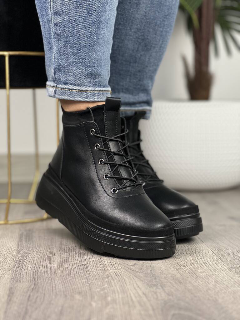 Czarne sneakersy damskie na platformie T.Sokolski Z24-217 - Na wiosnę