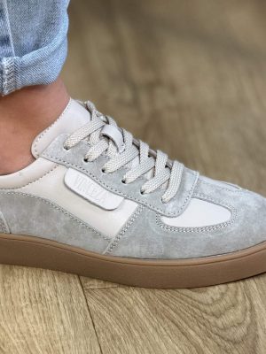 Szare skórzane półbuty sportowe damskie Vinceza 7933 - Styl casualowy