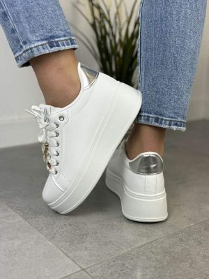 Białe Sneakersy Damskie Seaestar- Buty damskie Na Grubym Spodzie - Styl miejski