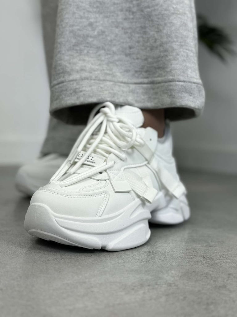 Sportowe sneakersy damskie LA269 białe - Styl sportowy