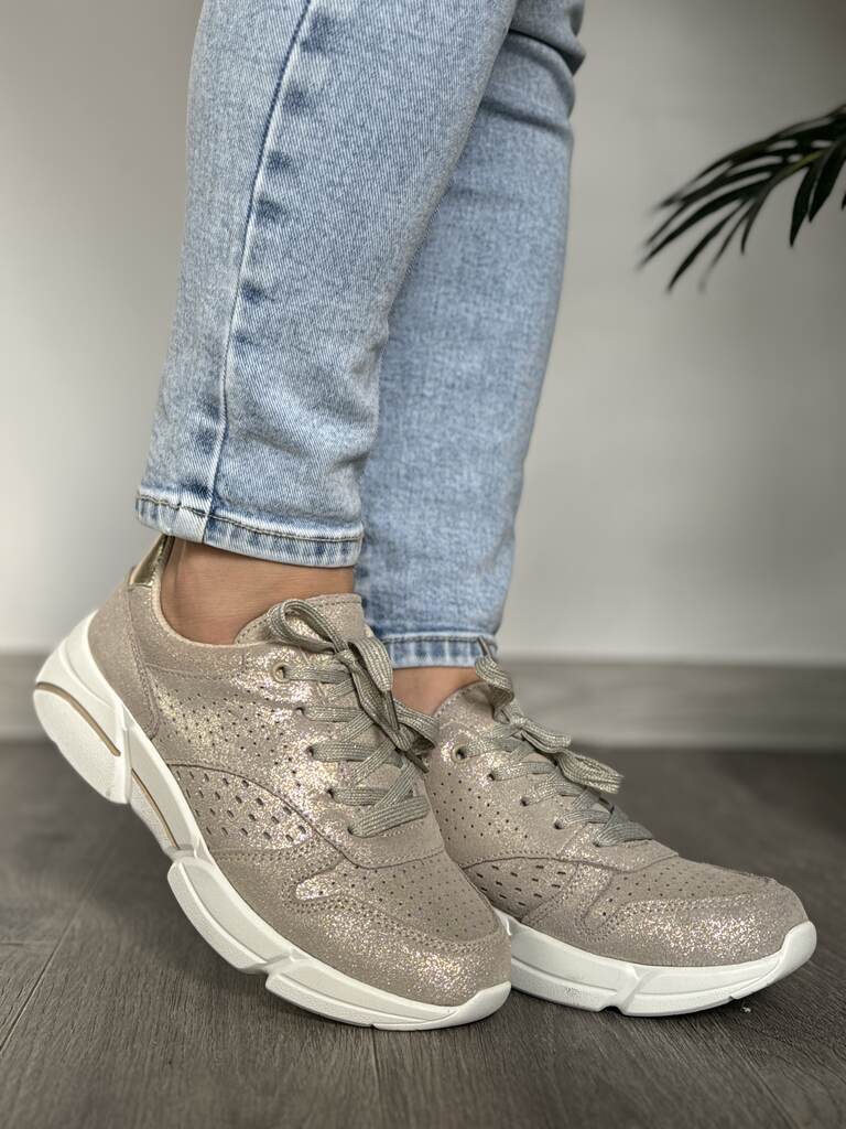 Skórzane ażurowe sneakersy damskie Filippo DP2156/21 - Na lato