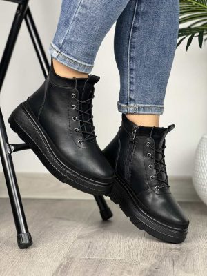 Czarne sneakersy damskie na platformie T.Sokolski Z24-217 - Styl casualowy