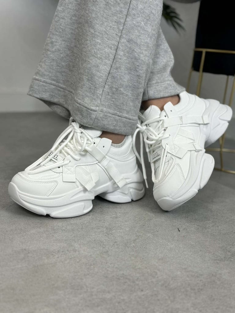Sportowe sneakersy damskie LA269 białe