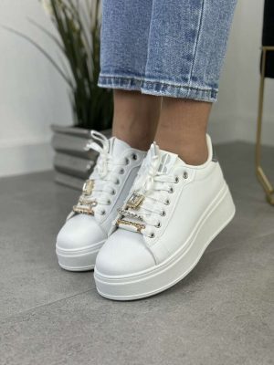 Białe Sneakersy Damskie Seaestar- Buty damskie Na Grubym Spodzie - Styl wakacyjny