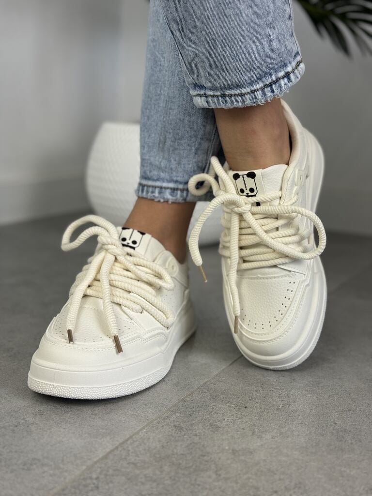 Masywne sneakersy damskie na grubym spodzie – Seaestar BL510P Beige - Na lato