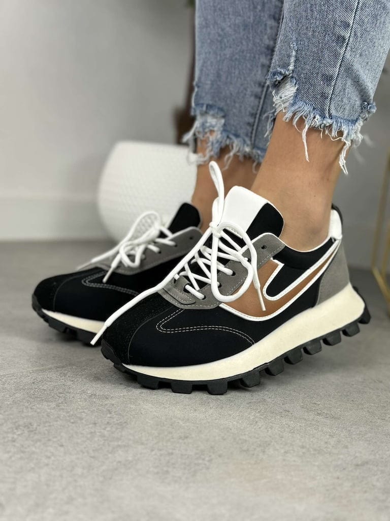 Czarne sneakersy damskie ABO 1048 – Sneakersy na codzień - Na lato