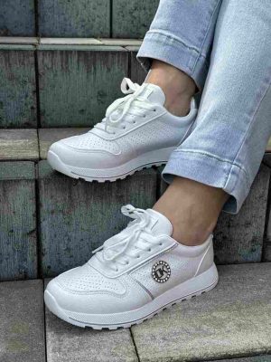 Potocki białe buty sportowe damskie 25-163425 - Styl casualowy