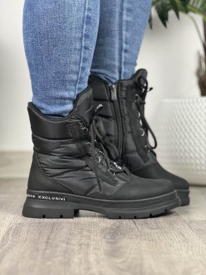 Śniegowce damskie czarne na zamek 22-62062 czarny - Styl casualowy