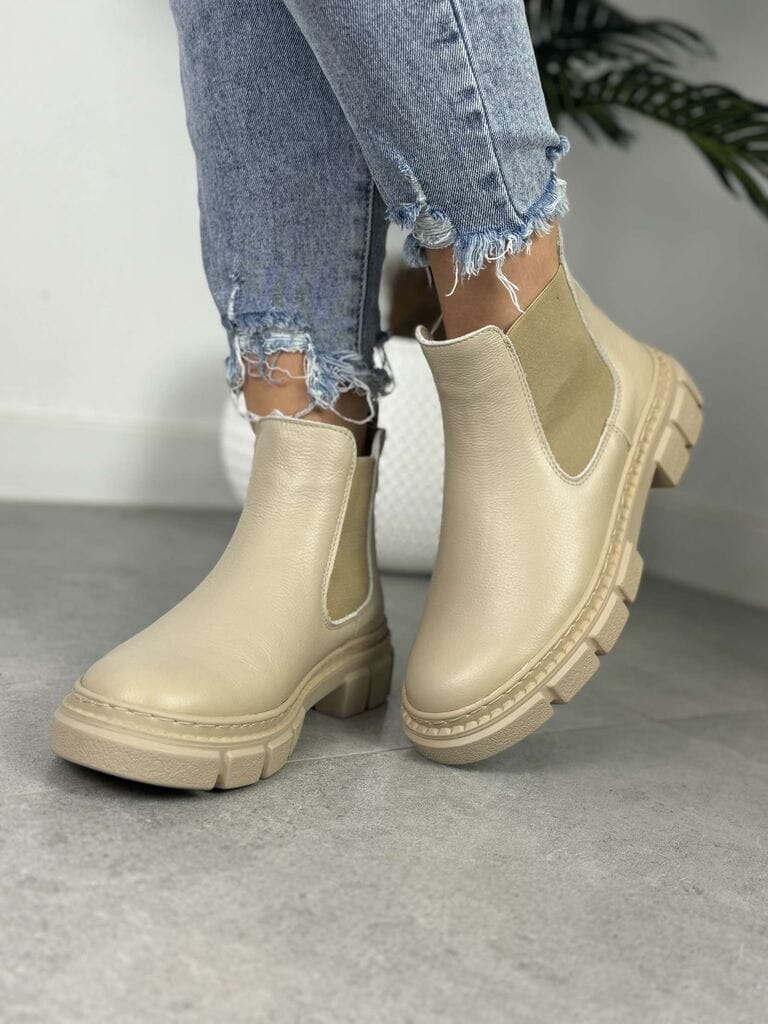 Beżowe Sztyblety Damskie – Modne Buty Damskie Wasak 0708 - Styl komfortowy