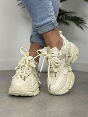 Sportowe sneakersy damskie LA269 beżowe