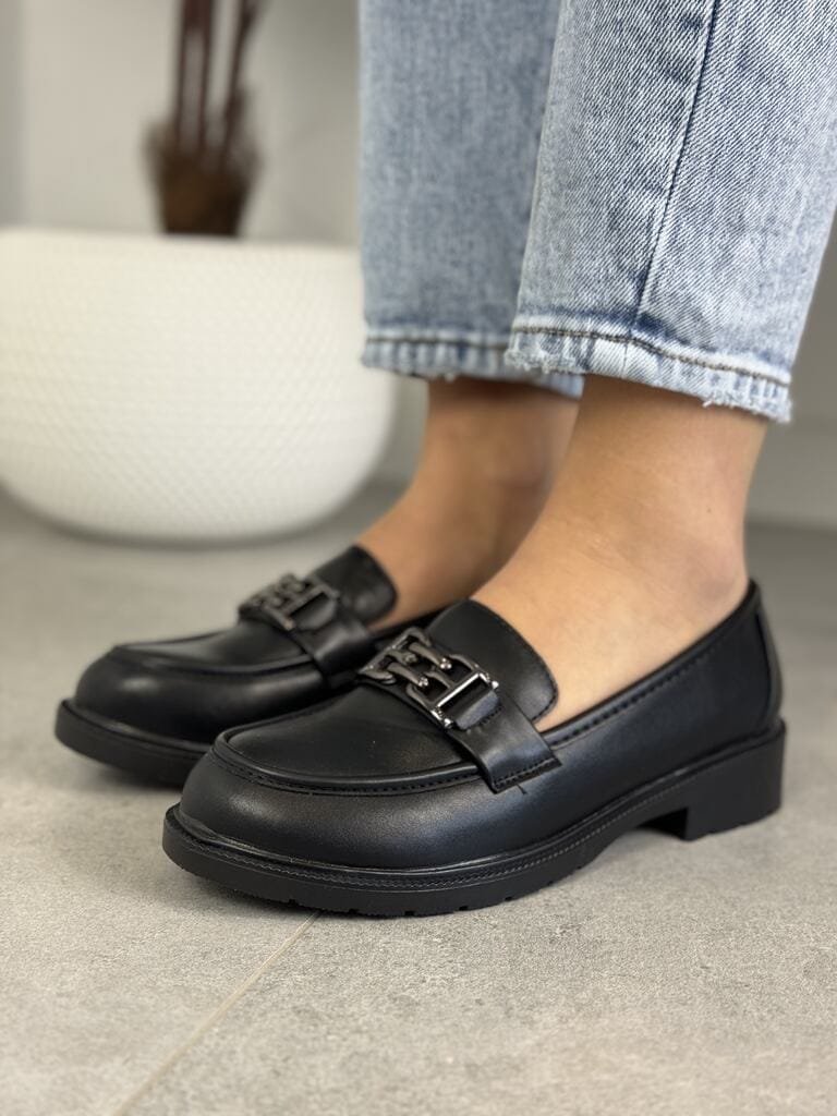 Czarne Mokasyny Damskie Barski – Modne Buty Damskie HY372 - Na lato