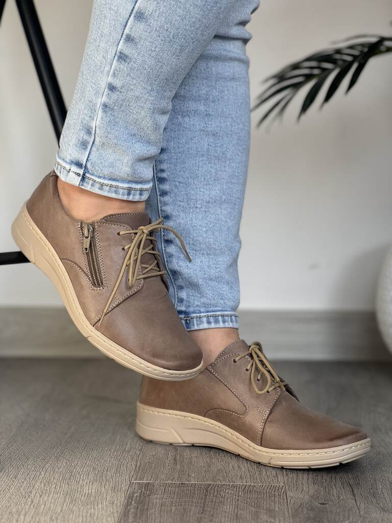 Wygodne półbuty damskie skórzane wasak 0572 - Styl casualowy