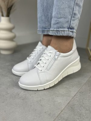 Białe Trzewiki Skórzane Damskie WASAK 0703 – Modne Buty Damskie - Styl casualowy