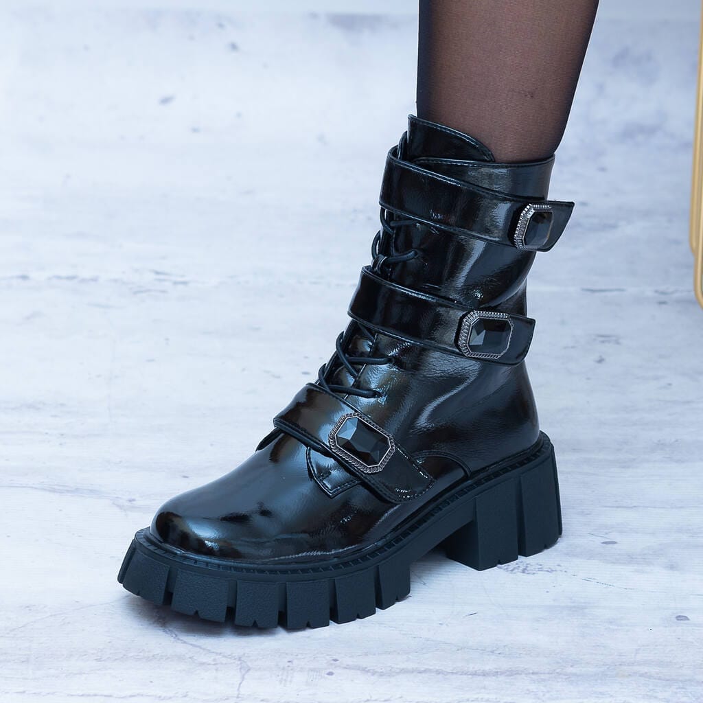 Workery Damskie Ocieplane – Czarne Modne Buty Na Zimę - Styl miejski