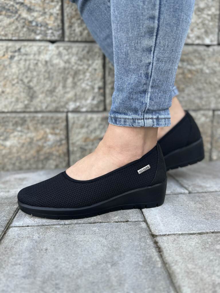 Fly Flot buty tekstylne czarne – Komfortowe buty damskie 18 X15 7X - Styl casualowy