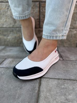 Skórzane półbuty damskie na platformie – Wygodne wsuwane buty damskie Filippo - Styl casualowy