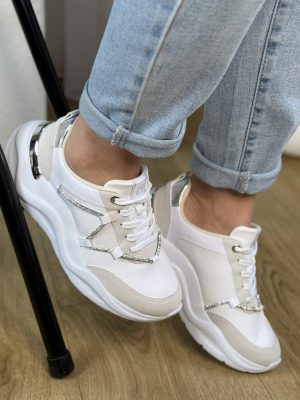 Białe sneakersy damskie sportowe Piccadilly 939018 - Styl casualowy