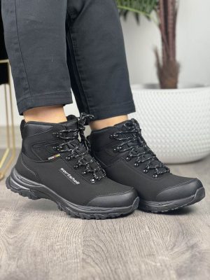 Czarne buty sportowe trekingowe damskie American Club - Styl miejski
