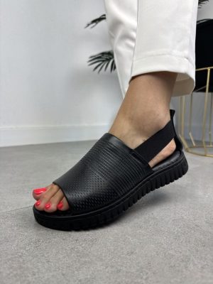 Czarne skórzane sandały damskie T.Sokolski 24L-945 Black - Styl casualowy