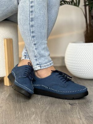 Granatowe buty sportowe skórzane T.Sokolski ARA 768 - Styl klasyczny