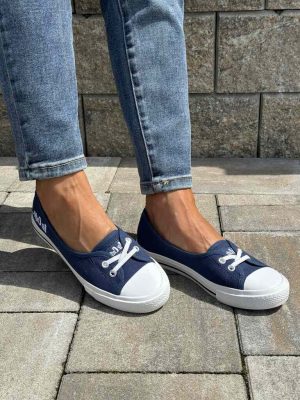 Granatowe wsuwane trampki damskie – lekkie obuwie na co dzień Lee Cooper CF-2102 - Styl casualowy