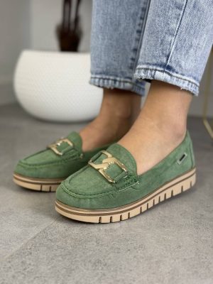 Wygodne mokasyny damskie na koturnie – Modne mokasyny damskie green goodin - Styl klasyczny