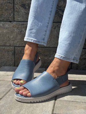 Niebieskie skórzane sandały damskie T. Sokolski 24L944 - Styl casualowy