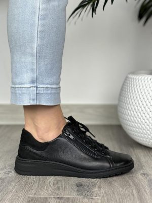 Czarne trzewiki damskie skórzane wasak 0720 Obuwie dla kobiet - Styl casualowy