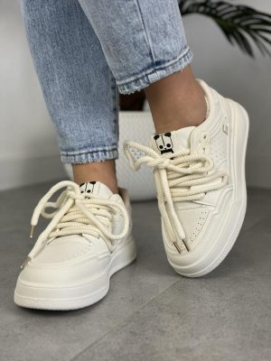 Masywne sneakersy damskie na grubym spodzie – Seaestar BL510P Beige - Styl miejski