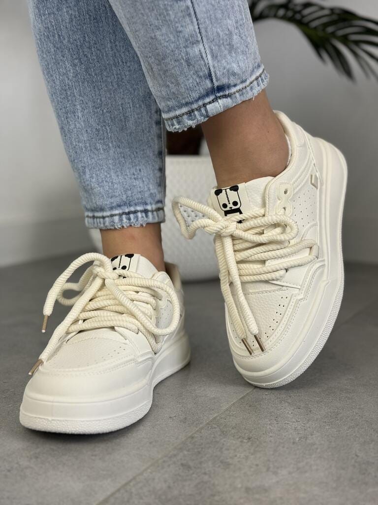 Masywne sneakersy damskie na grubym spodzie – Seaestar BL510P Beige - Styl miejski