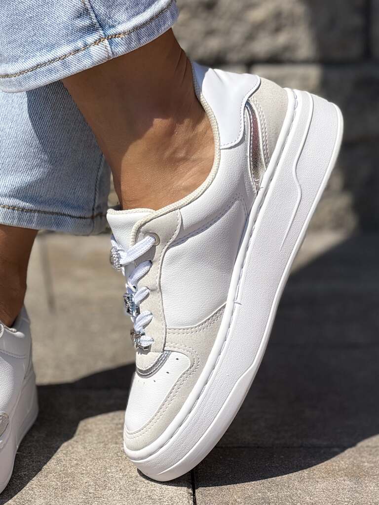 Lekkie białe buty sportowe damskie Piccadilly 910010-4 - Styl casualowy