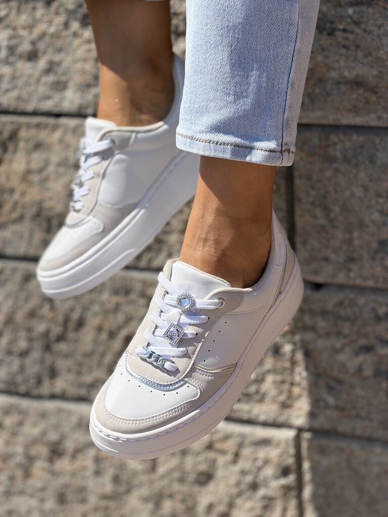 Lekkie białe buty sportowe damskie Piccadilly 910010-4 - Na lato